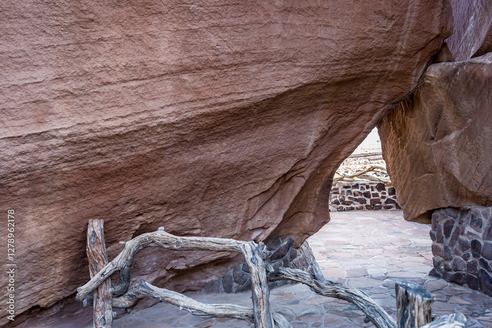 big sandstone rocks over path, near Twyfelfontein, Namibia