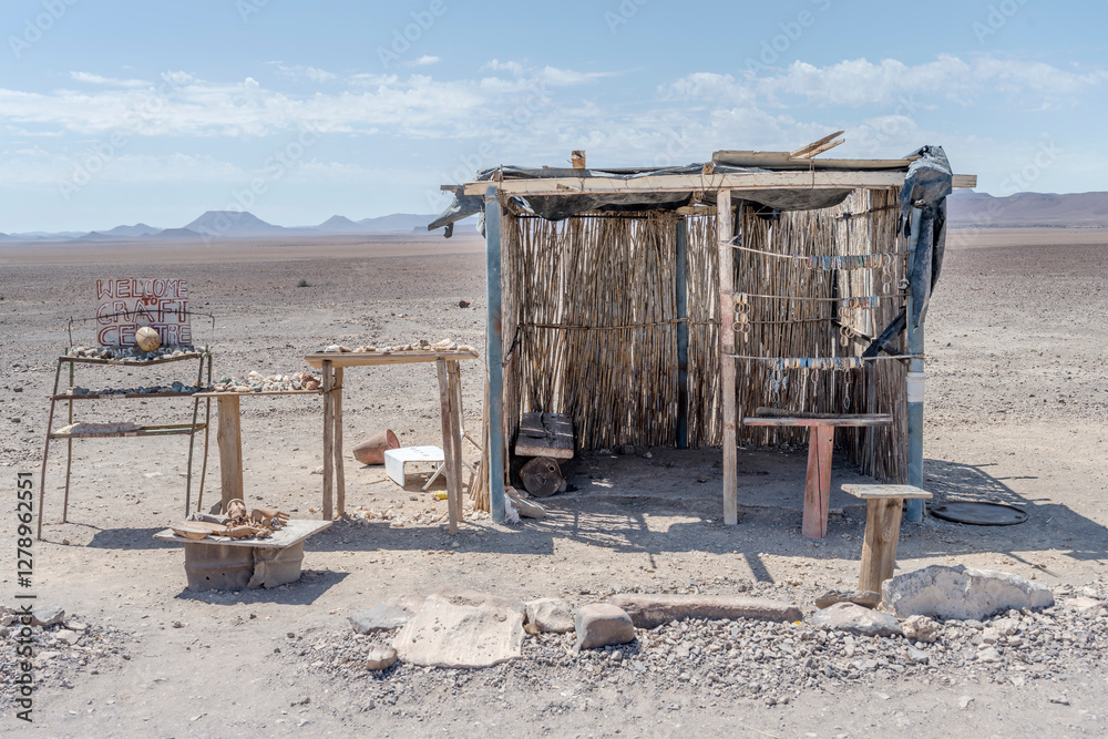 craft shop in desert, near Springbokwasser, Namibia