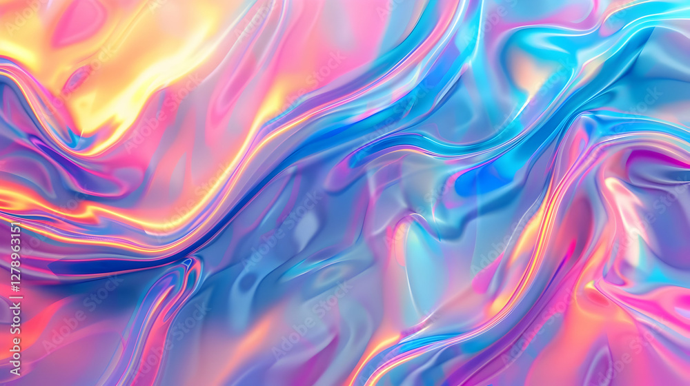 Abstract fluid art with vibrant colors and smooth textures creating a dreamy background