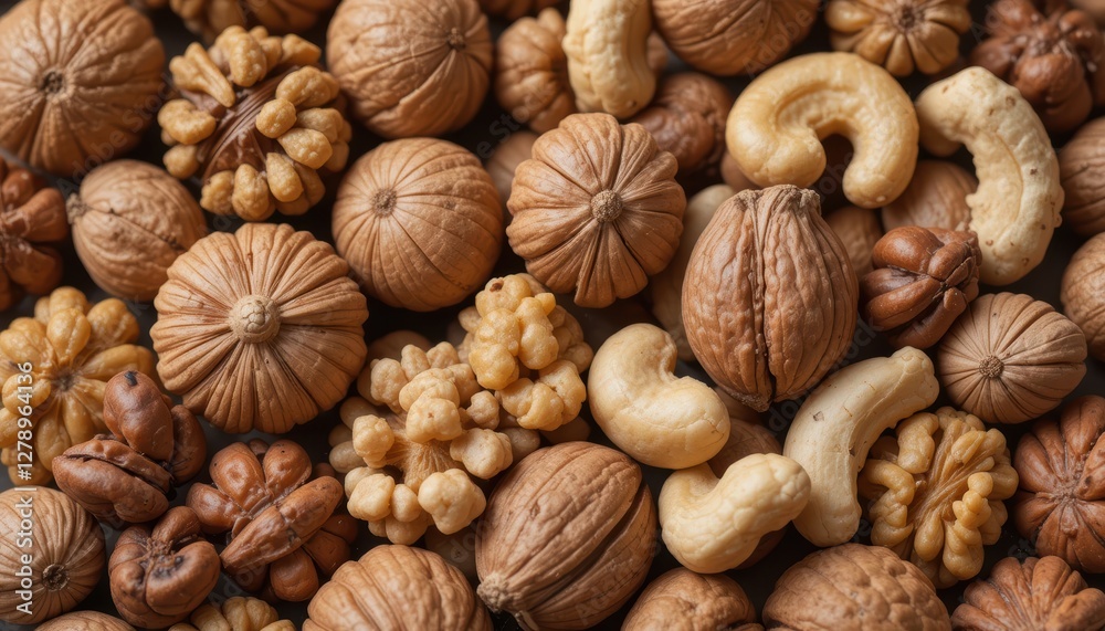 Assorted Nuts and Seeds Displayed Beautifully on Wooden Surface for Healthy Snack Inspiration and Culinary Decoration Assorted Nuts and Seeds Displayed Beautifully on Wooden Surface for Healthy Snack Inspiration and Culinary Decoration
