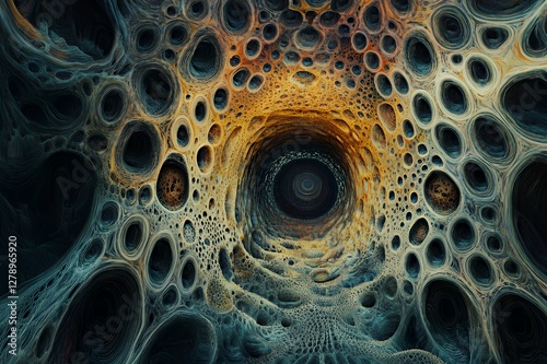 Abstract Organic Tunnel Deep Space Formation