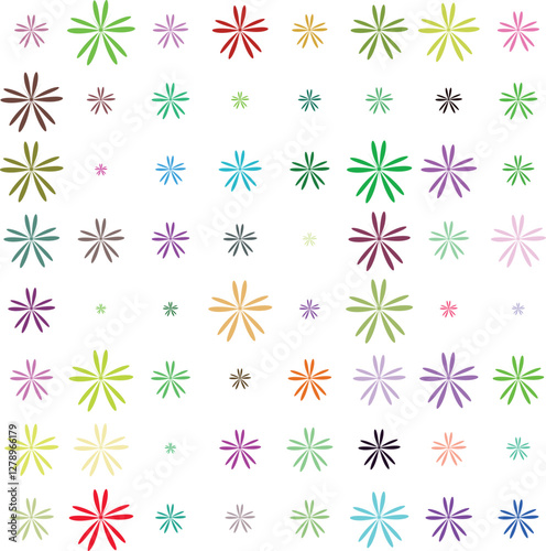 Vibrant Floral Starburst Pattern – Abstract Geometric Digital Art
