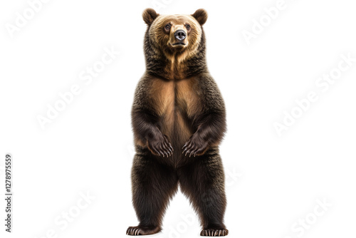  Photograph of a bear standing on Transparent PNG format Background. 