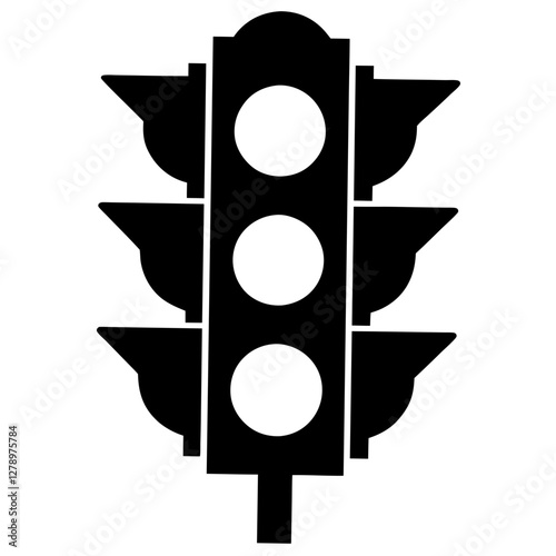 Download Traffic Light Silhouette Vector Icon – High-Quality.