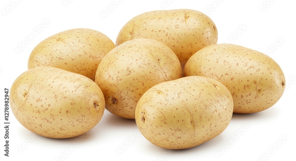 Fresh Raw Potatoes on White Background Ready for Cooking Fresh Raw Potatoes on White Background Ready for Cooking