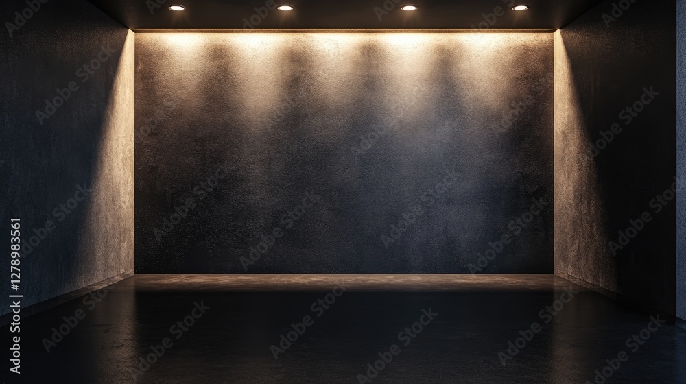 Fototapeta premium Abstract dark space background. Product showcase with spotlight, Black studio room background, Empty space studio dark room with spot lighting in black background. Use as montage for product display.