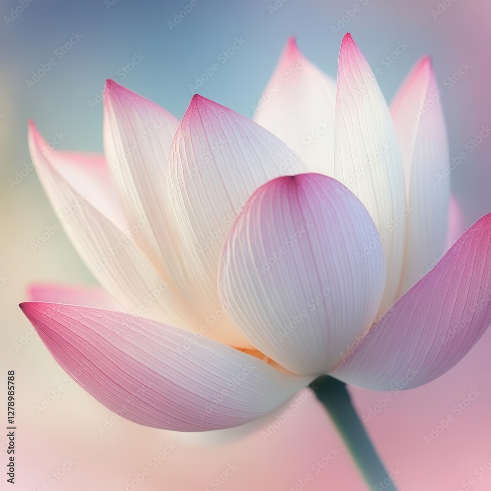 Serene Macro Capture of a Delicate Lotus Flower Petal, Emphasizing Mindfulness and Tranquil Natural Beauty with Soft, Blurred Background Serene Macro Capture of a Delicate Lotus Flower Petal, Emphasizing Mindfulness and Tranquil Natural Beauty with Soft, Blurred Background