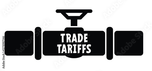 Trade tariffs with oil, gas, conflict slogan. Import or export.