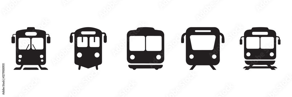 Set of Train Symbol Vector Illustration Icons Set of Train Symbol Vector Illustration Icons