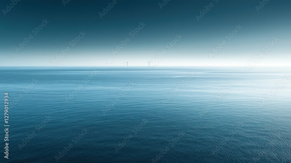 Obraz premium Offshore Wind Turbines on a Calm Ocean