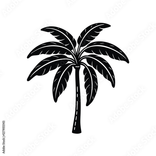 Banana tree silhouette vector illustration