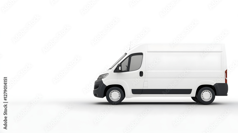 Side View of a Modern White Delivery Van with a Blank Space for Branding
Side View of a Modern White Delivery Van with a Blank Space for Branding