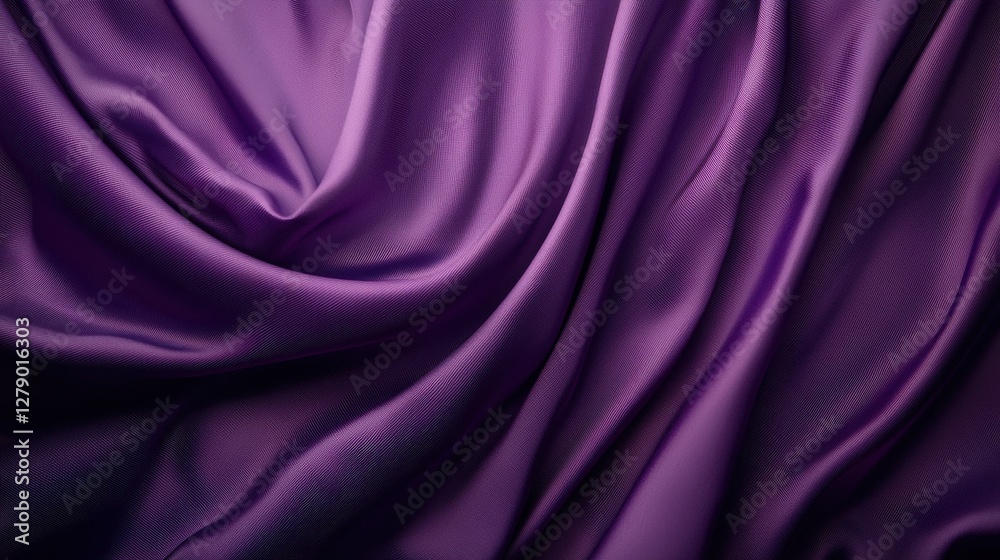 Fototapeta premium Elegant purple silk fabric with soft draping texture