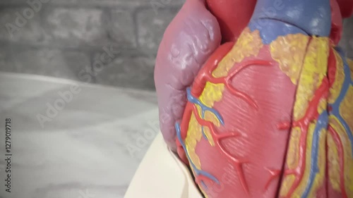 a replica of a human heart used for medical studies
