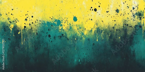 Abstract Splashes Yellow Teal photo