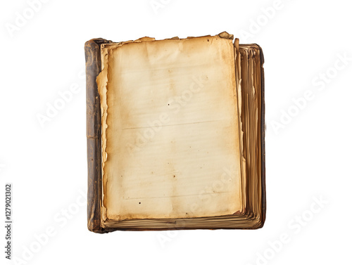 Old vintage book on a isolated on white background. old antique book