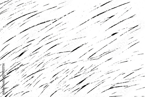 Black scratches and lines abstract pattern isolated on a transparent backgrounds