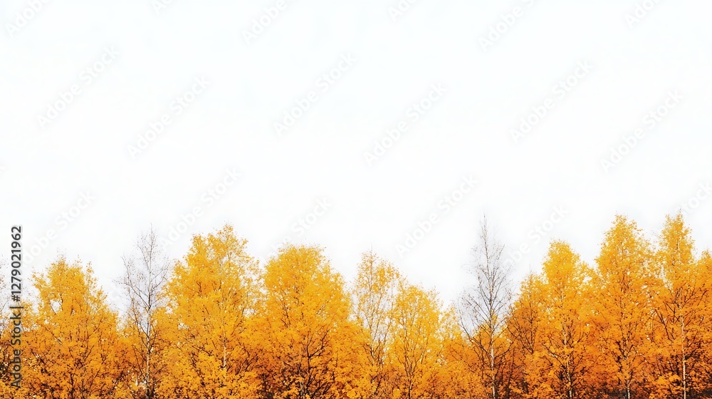 Golden Autumn Treescape: A Natural Panorama AI Generated Golden Autumn Treescape: A Natural Panorama AI Generated