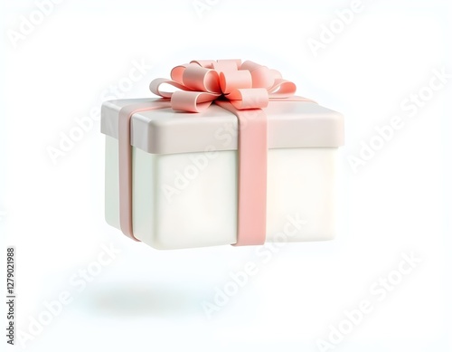 Cute Cartoon Gift Box with a Decorative Bow on Top