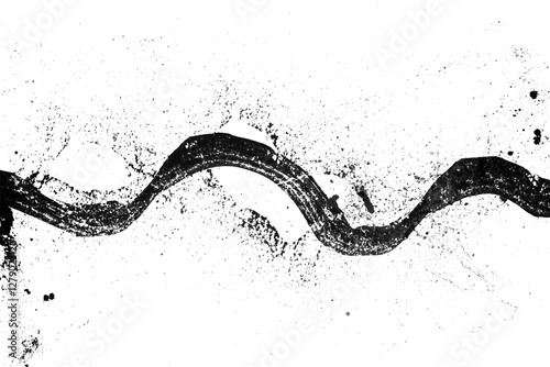 Black scratches and lines abstract pattern isolated on a transparent backgrounds