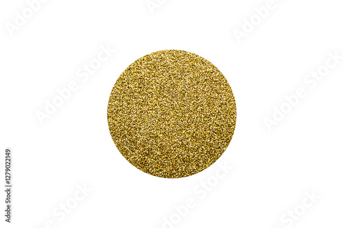 Round gold glitter effect isolated on transparent background