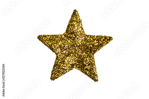 Star gold glitter isolated on transparent background
