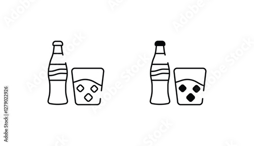 Cola Bottle icon design with white background stock illustration