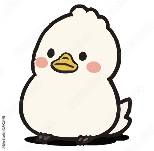 Illustration of a cute, heartwarming bird. Simple