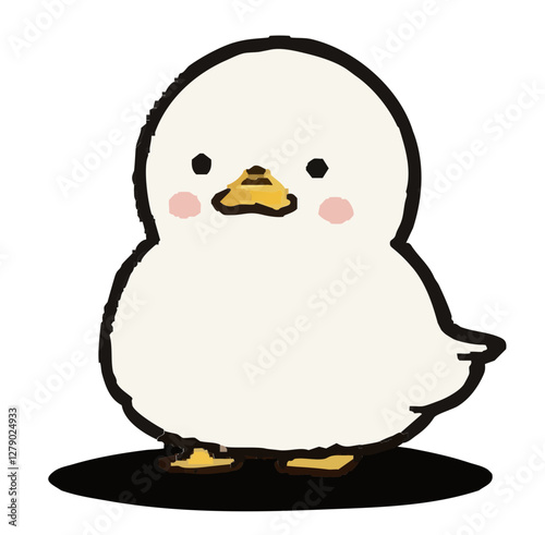 Illustration of a cute, heartwarming bird. Simple