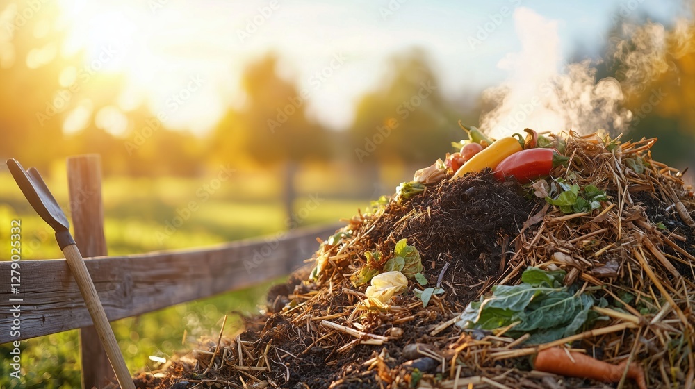 Cool Morning Air Surrounding a Healthy Compost Pile Cool Morning Air Surrounding a Healthy Compost Pile