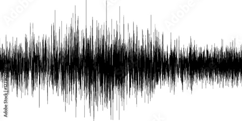 Abstract sound waves, black ink splashes on white background. Vector brush grunge texture