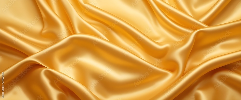 Obraz premium Luxurious golden silk fabric with glossy waves, perfect for elegant backgrounds