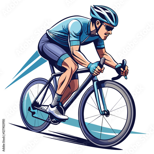 A determined cyclist leans forward, powerfully pedaling uphill against a steep incline, showcasing exertion and perseverance.