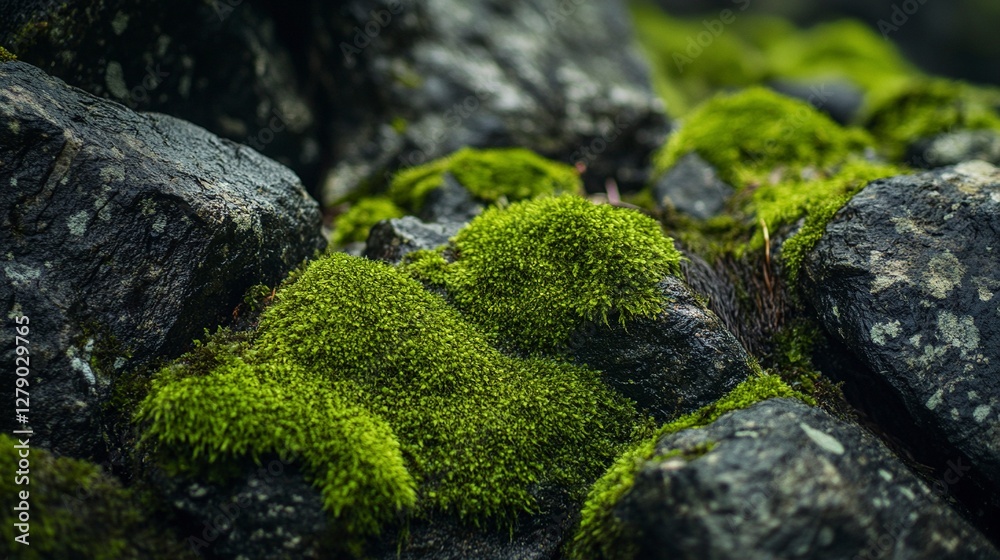 Green moss on rocks Green moss on rocks