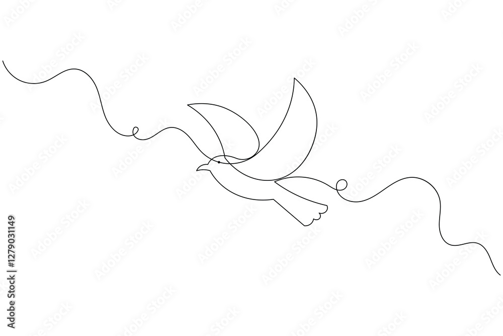 Bird continuous one line drawing and minimalist style isolate outline vector illustration Bird continuous one line drawing and minimalist style isolate outline vector illustration