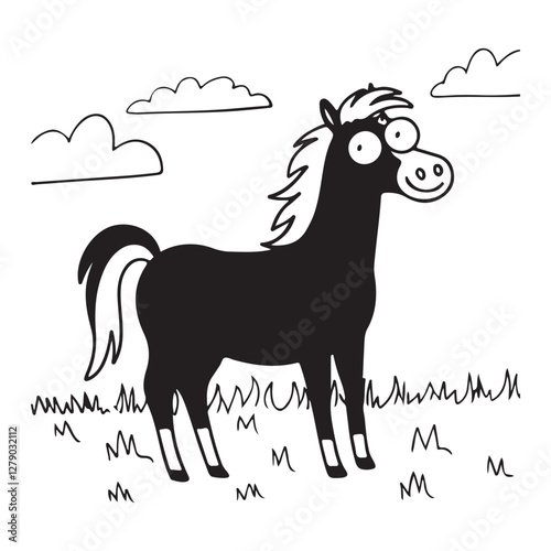 vector illustration of a horse