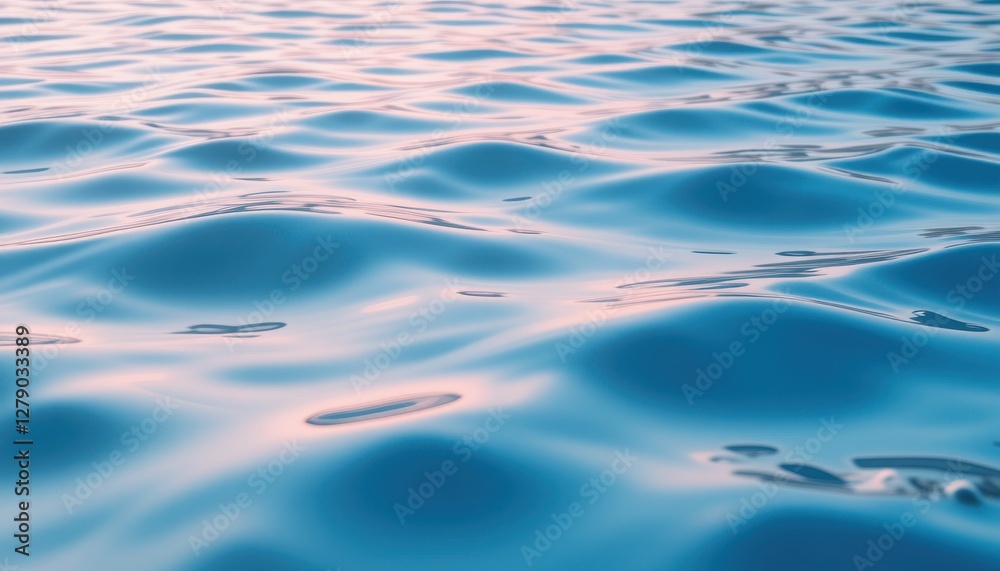 Soft waves roll gently across the water's surface as twilight settles in, casting soothing pink and blue reflections that evoke a sense of calm and serenity, inviting quiet contemplation Soft waves roll gently across the water's surface as twilight settles in, casting soothing pink and blue reflections that evoke a sense of calm and serenity, inviting quiet contemplation