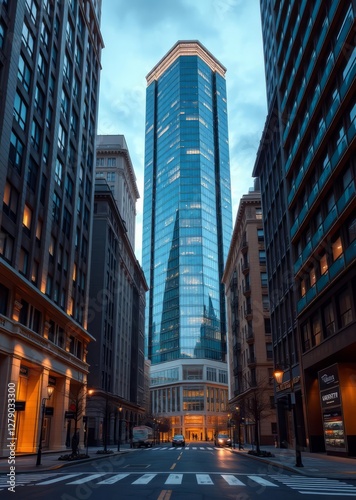 Fototapeta Naklejka Na Ścianę i Meble -  Buildings in downtown buenos aires argentina skyscraper city building skyscraper downtown business architecture cityscape