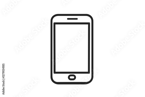 smart phone icon solid black line on a white background. 