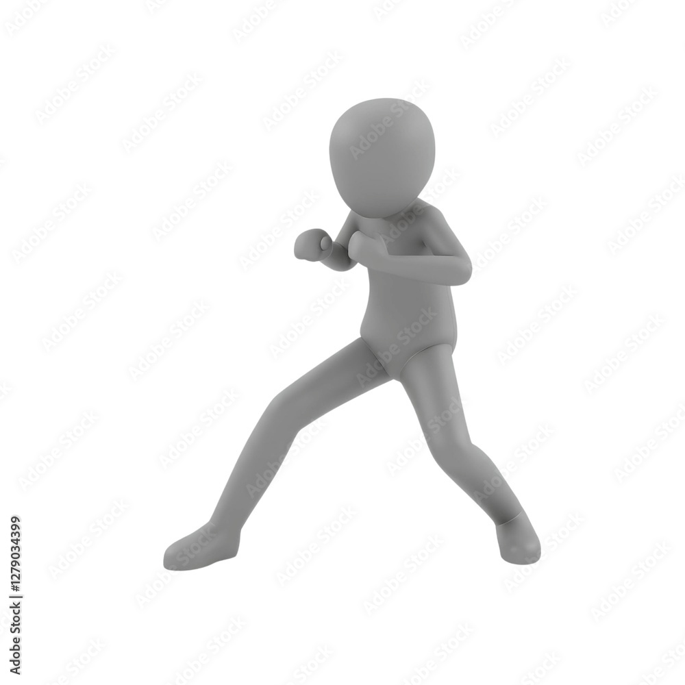 3d illustration of a faceless black figure in a dynamic martial arts pose, symbolizing strength and agility, high quality png isolated on transparent background 3d illustration of a faceless black figure in a dynamic martial arts pose, symbolizing strength and agility, high quality png isolated on transparent background