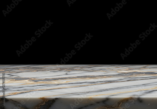 Beautiful texture of Marble top table on black background photo