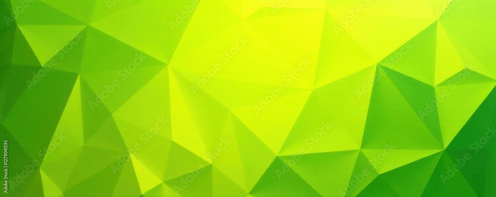 Fototapeta premium Triangular yellow green background with abstract shapes and texture, green, shape