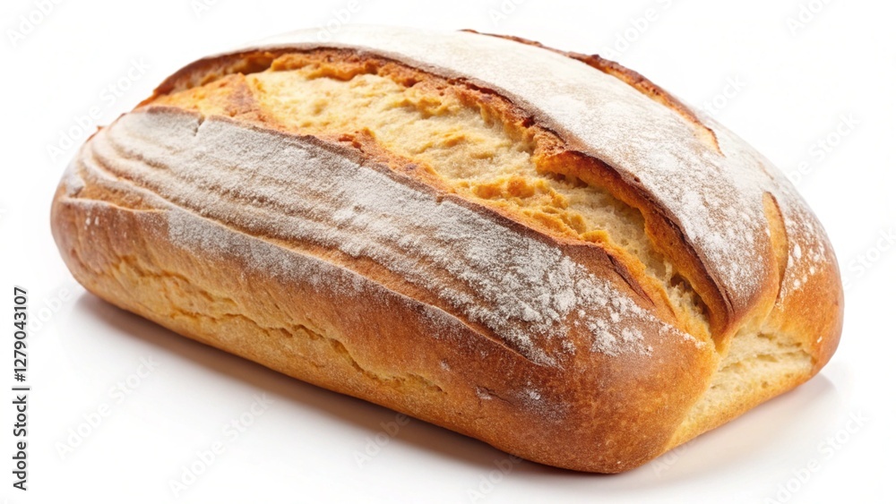 Freshly baked loaf of bread on a white background ideal for culinary and food-related advertising and marketing purposes
Freshly baked loaf of bread on a white background ideal for culinary and food-related advertising and marketing purposes