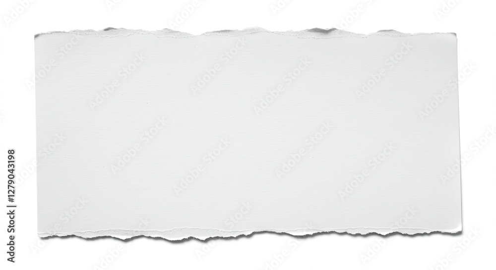Fototapeta premium White Torn Paper Pieces Isolated on White