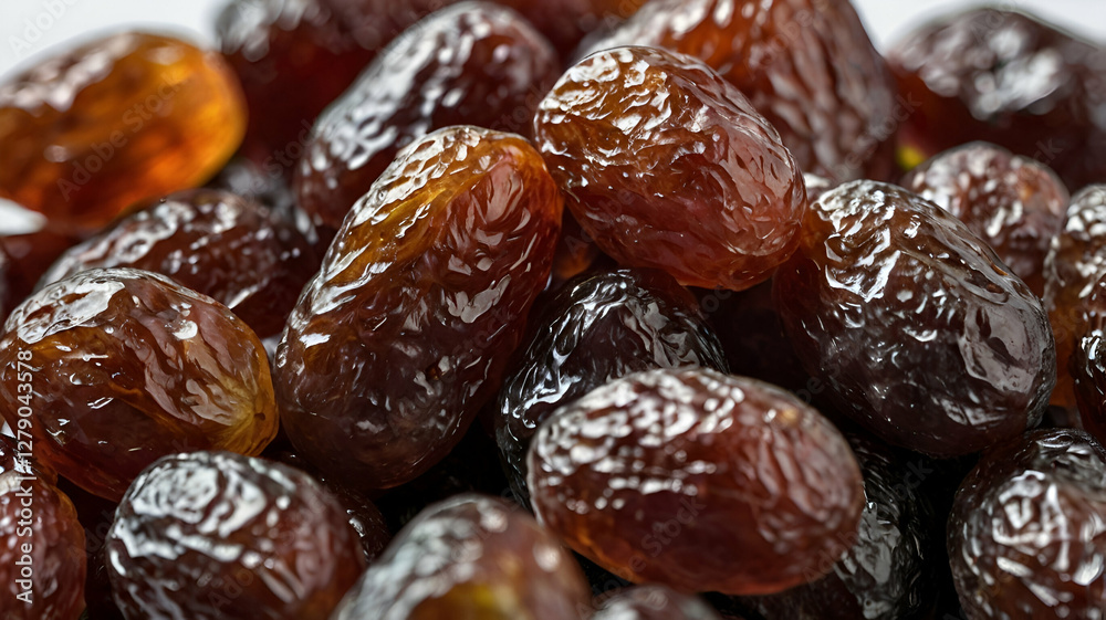 dried dates on a white background