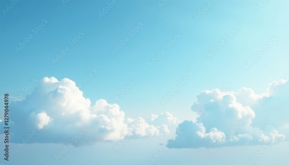 Soft white clouds drifting across a pale blue sky, blue, gradient, atmospheric Soft white clouds drifting across a pale blue sky, blue, gradient, atmospheric