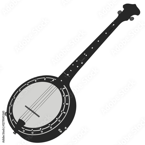 Banjo silhouette vector illustration