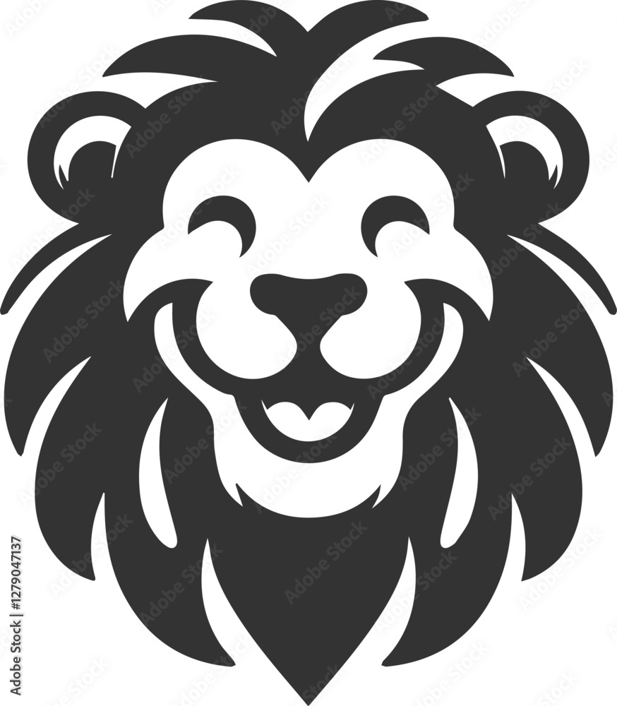 Fototapeta premium A lion making a funny face with a tilted mouth vector