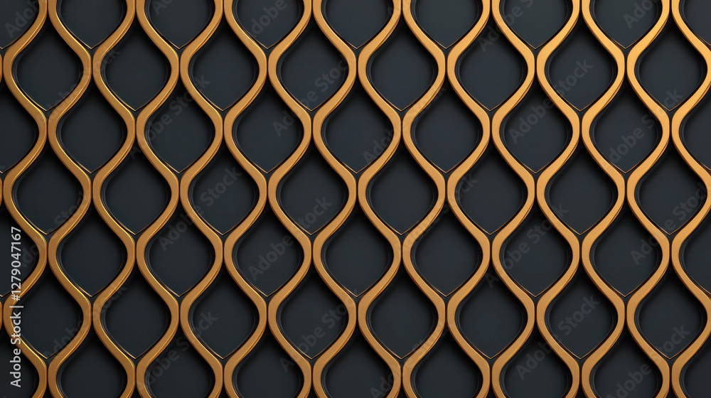 Naklejka premium Luxurious gold geometric pattern on dark background