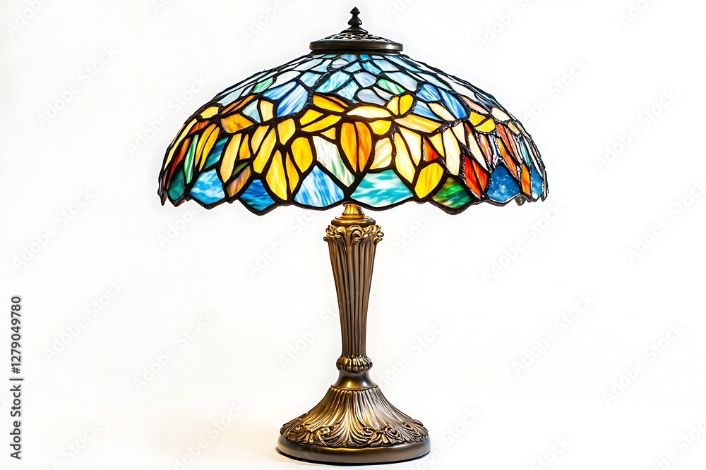 A Beautiful Tiffany Style Table Lamp with Vibrant Colors A Beautiful Tiffany Style Table Lamp with Vibrant Colors